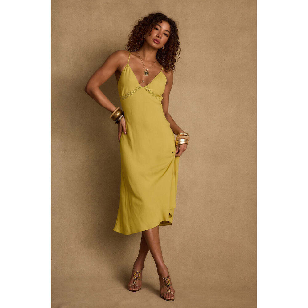 12th Tribe Isabella Chartreuse Midi Dress Size XSXS